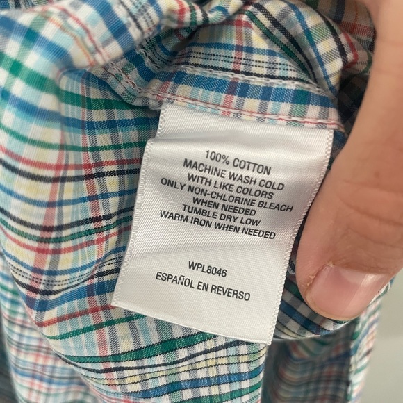 Men’s Club Room Slim Fit Plaid Casual Button Down Long Sleeve Size Large - Picture 7 of 9